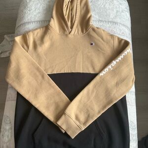 Champion Men's Hoodie in Tan and Black